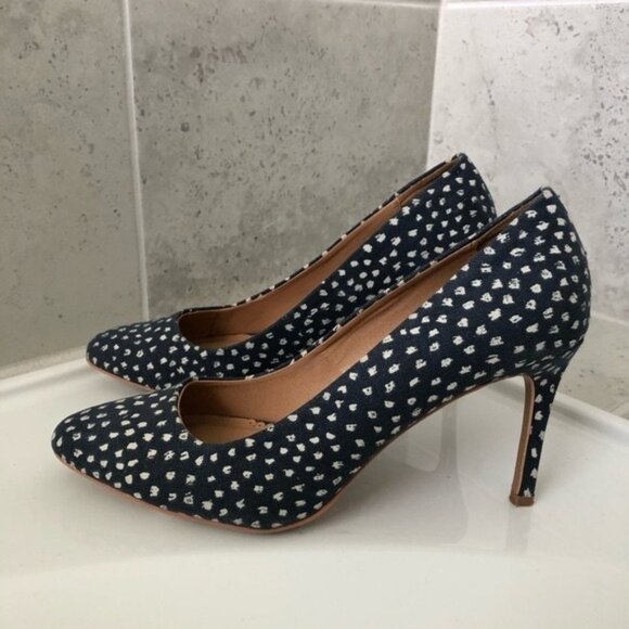 LOFT Women's Denim Speckled Pumps Size 9 - Picture 1 of 16
